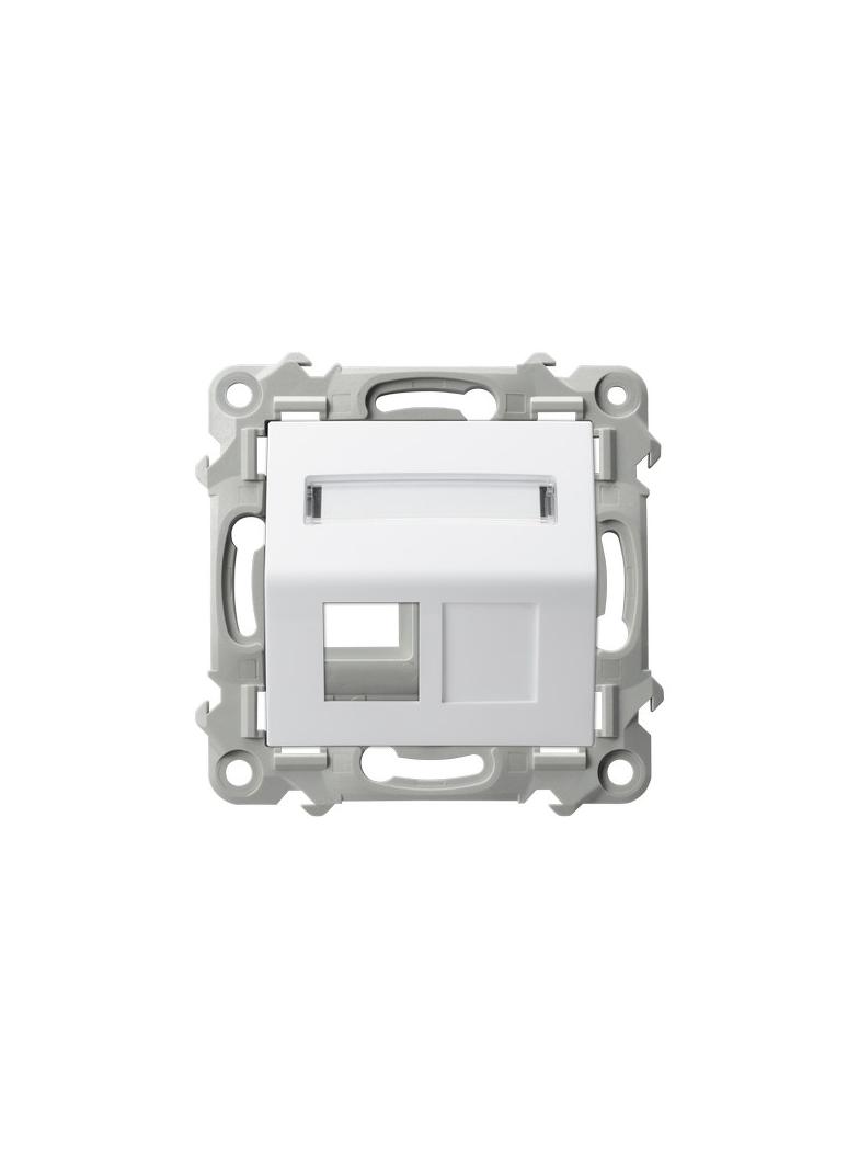 SZAFIR Obudowa gniazda pojedynczego typu Keystone skośna - kolor biały