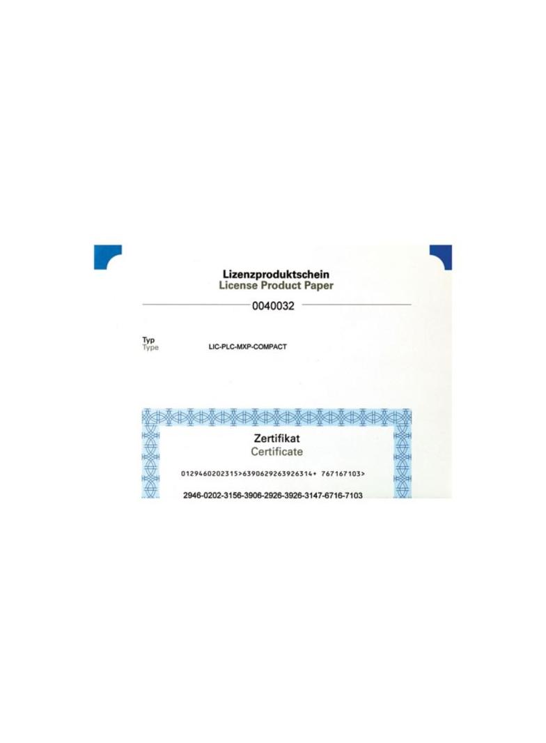 LIC-PLC-MXP-COMPACT Licencja sterownika PLC do paneli XV100