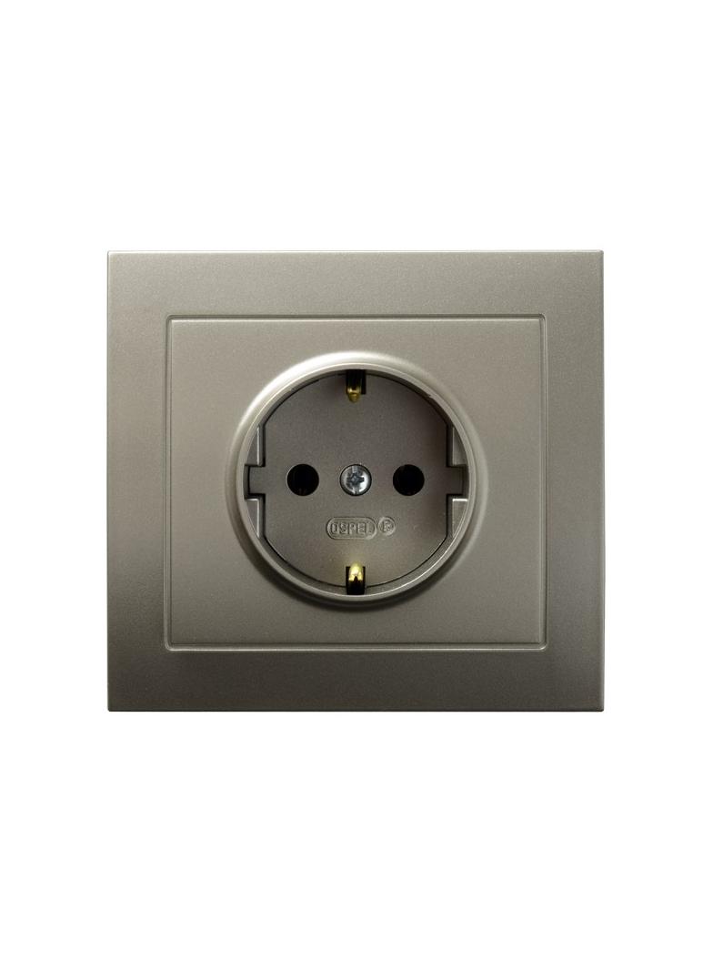 KIER Gniazdo pojedyncze z uziemieniem schuko kolor satyna light GP-1WS/45 OSPEL