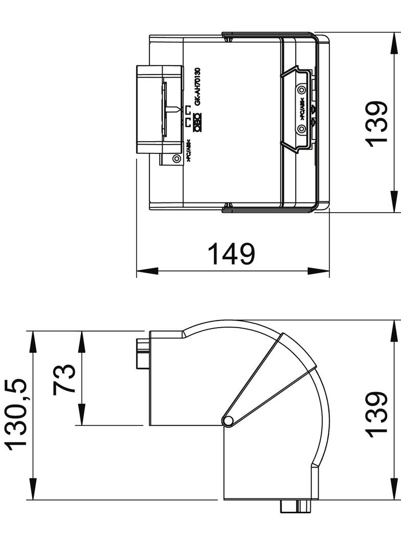 GK-AH70130LGR, Naroże zewnętrzne ruchome