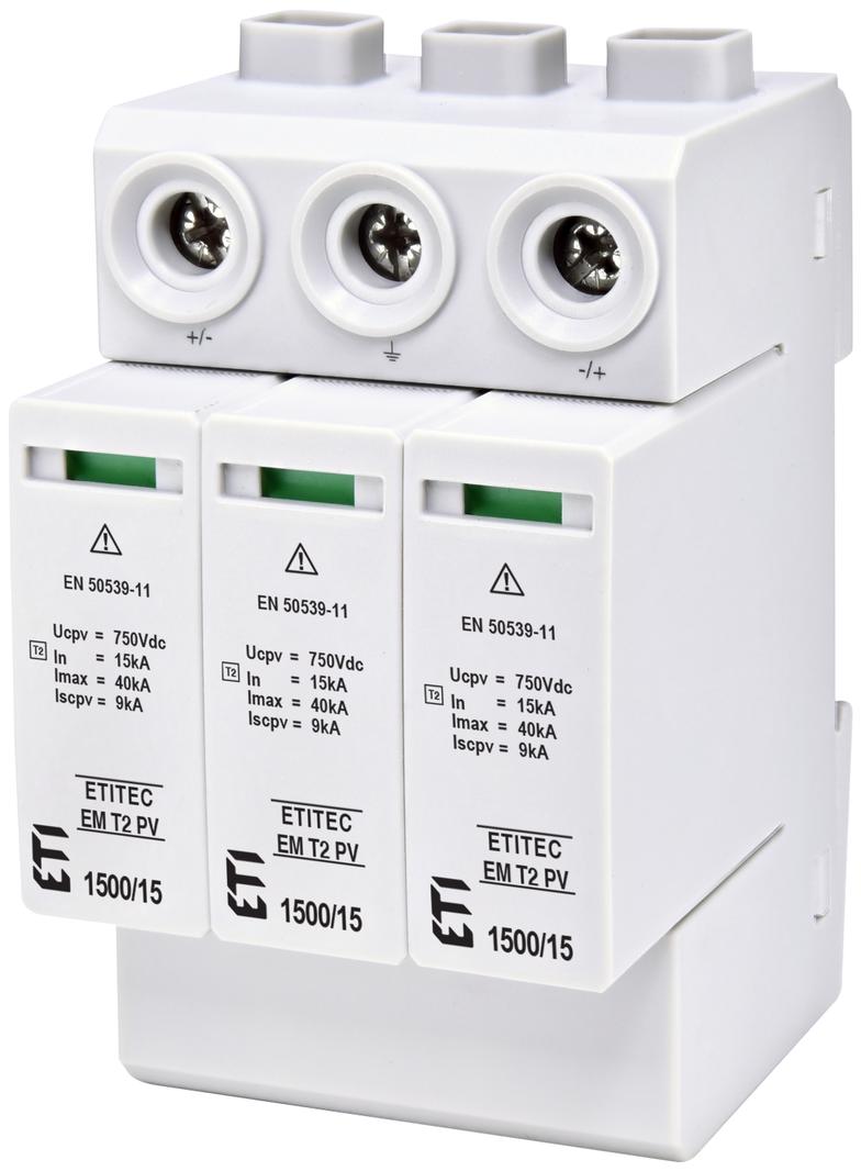 Ogranicznik przepięć T2 (C) - do systemów PV TEC EM T2 PV 1500/15 Y 002440625 ETI