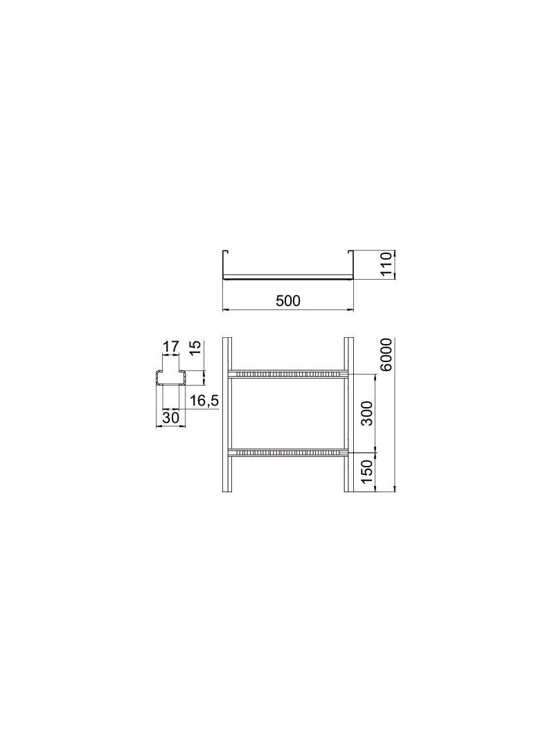 DRABINKA Z PERF.BOK.110X500FS