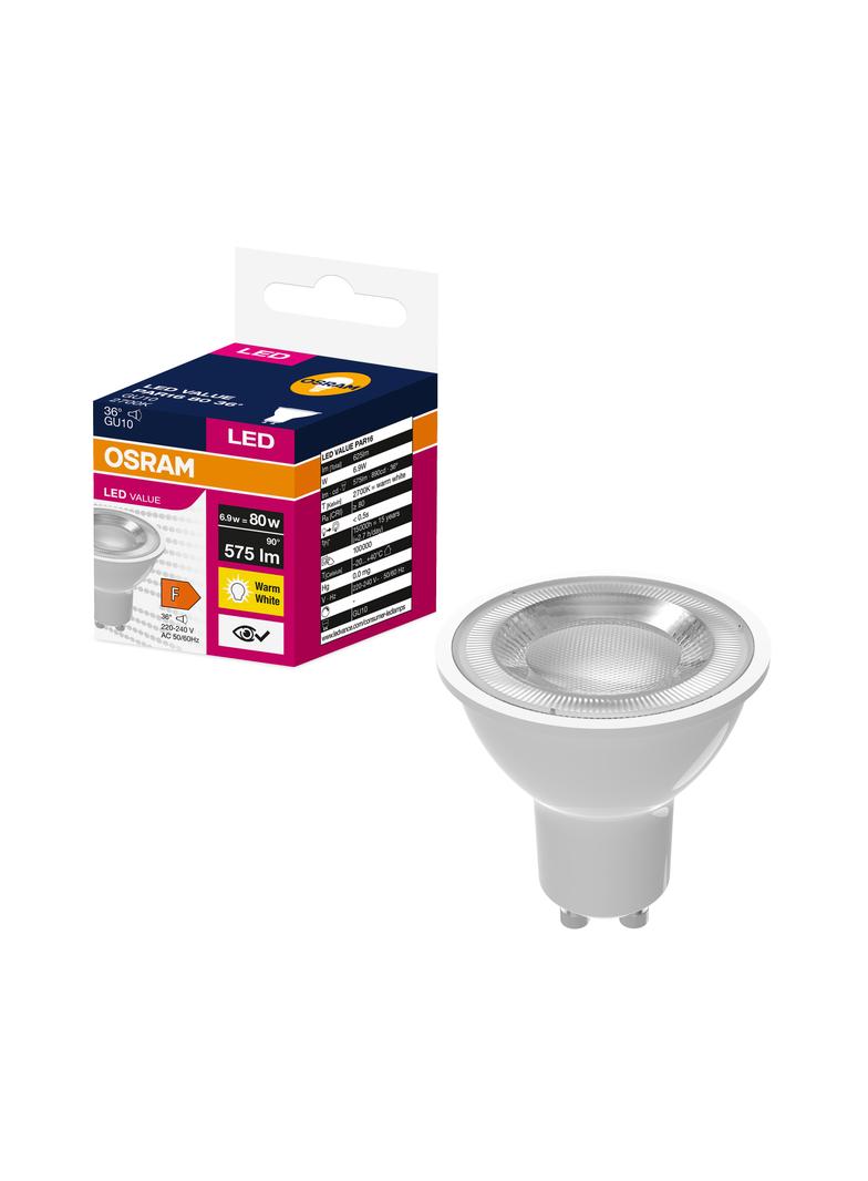 Lampa LED VALUE non-dim PAR16 80 36° 6,9W 827 230V GU10