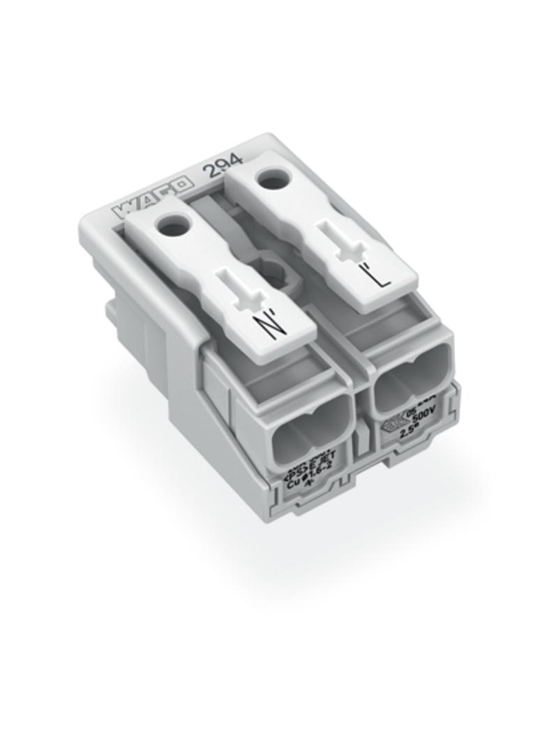 złączka zasilająca 2-biegunowa ze stopkami bez styku