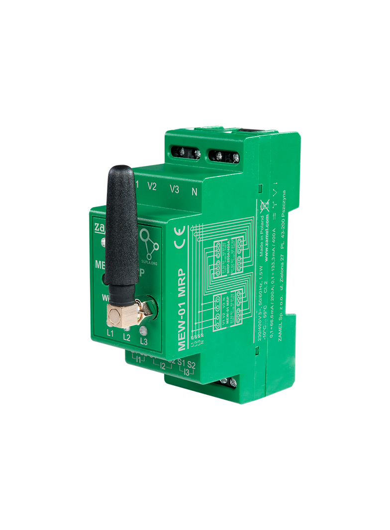 MONITOR ENERGII ELEKTRYCZNEJ WI-FI 3F+N DO WSPÓŁPRACY Z MODUŁEM ROZSZERZEŃ PRZEKŁADNIKÓW 200A LUB 40