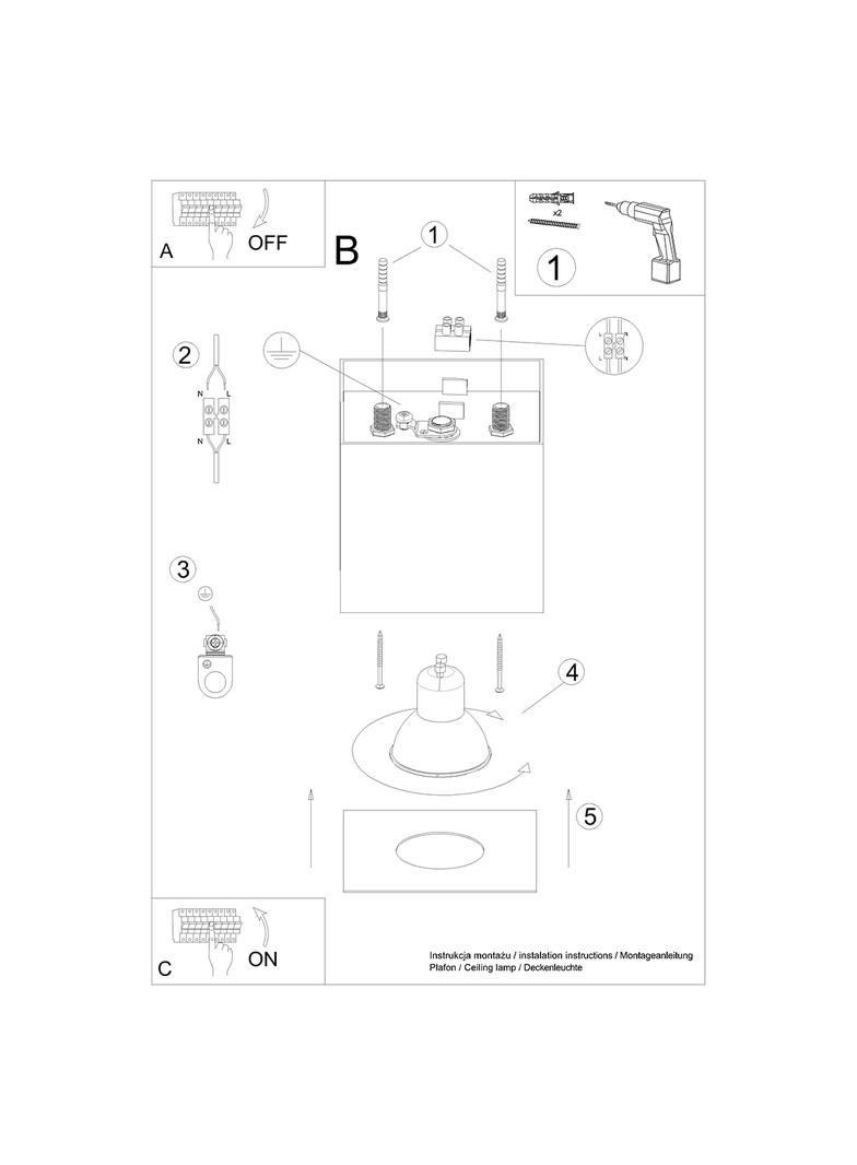 Sollux Plafon HATI złoty SL.1279