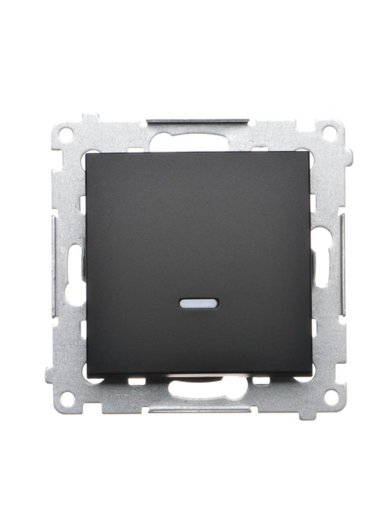 Simon 54 Przycisk pojedynczy zwierny z podświetleniem LED bez piktogramu 16A z. śrub. czarny