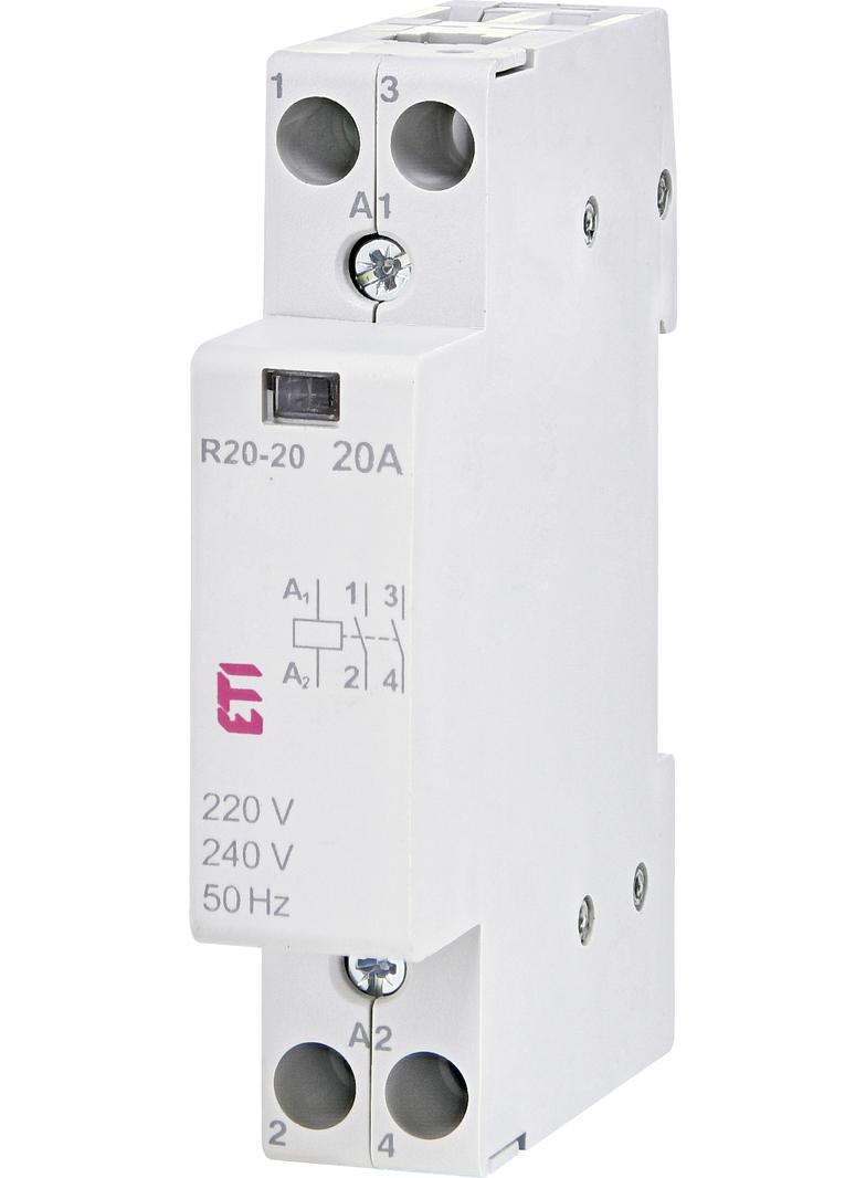 R 20-20 230V STYCZNIK MODUŁ.20A 2 STYKI ZWIERNE (1 MOD.2 BIEG.)