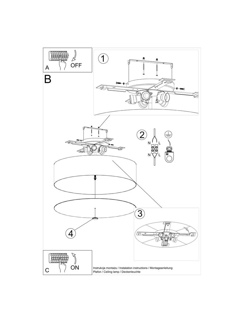 Sollux Plafon SKALA 60 czarny SL.0810