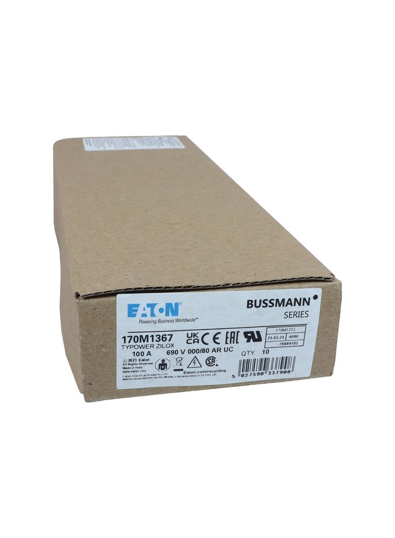 100A 690V IEC aR 000/80 SQ BODY IND FUSE Wkładka szybka 100A AC 690V DIN 000 21x40x100 mm, 170M1367