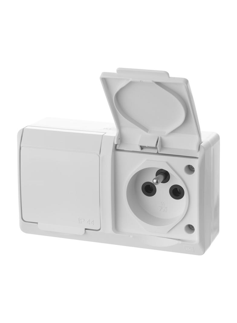 HERMES Gniazdo 2x2P+Z IP44