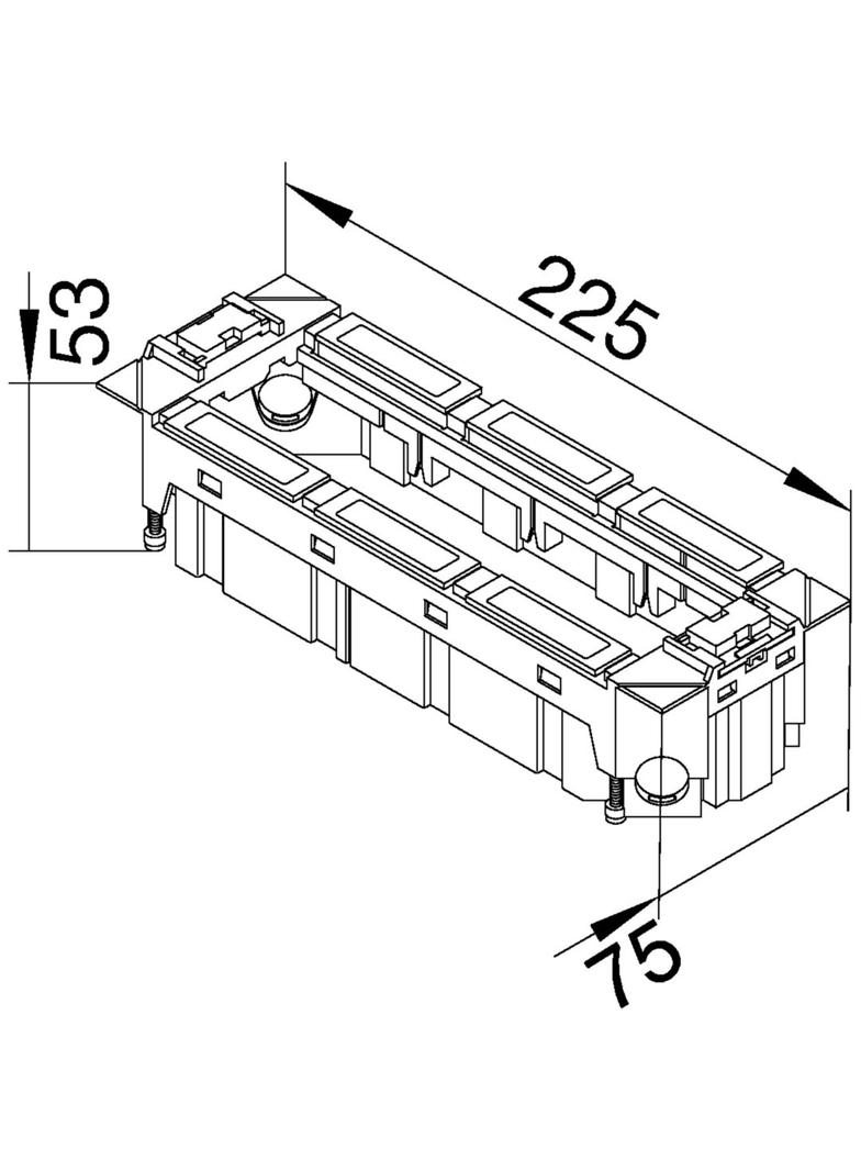 tehalit.GB-EG Puszka montażowa poczwórna 45x45mm PC-ABS czarny GTVR400 HAGER