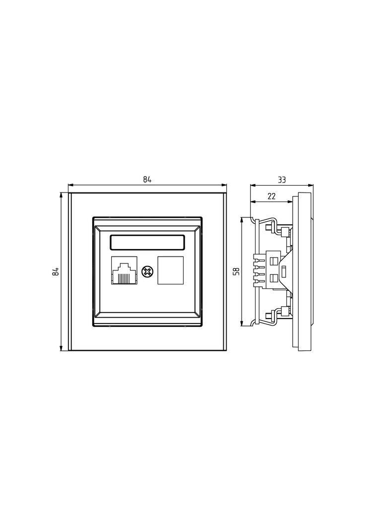 SONATA Gniazdo komputerowe pojedyncze, kat. 5e MMC - kolor biały