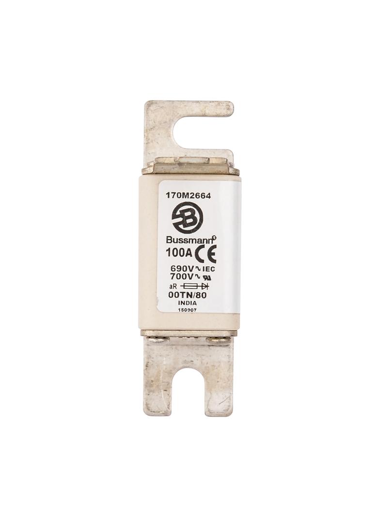 100A 690V aR 00TN/80 TYPE T IND. FUSE Wkładka szybka 100A AC 690V DIN 00 aR DIN IEC nieizol 170M2664