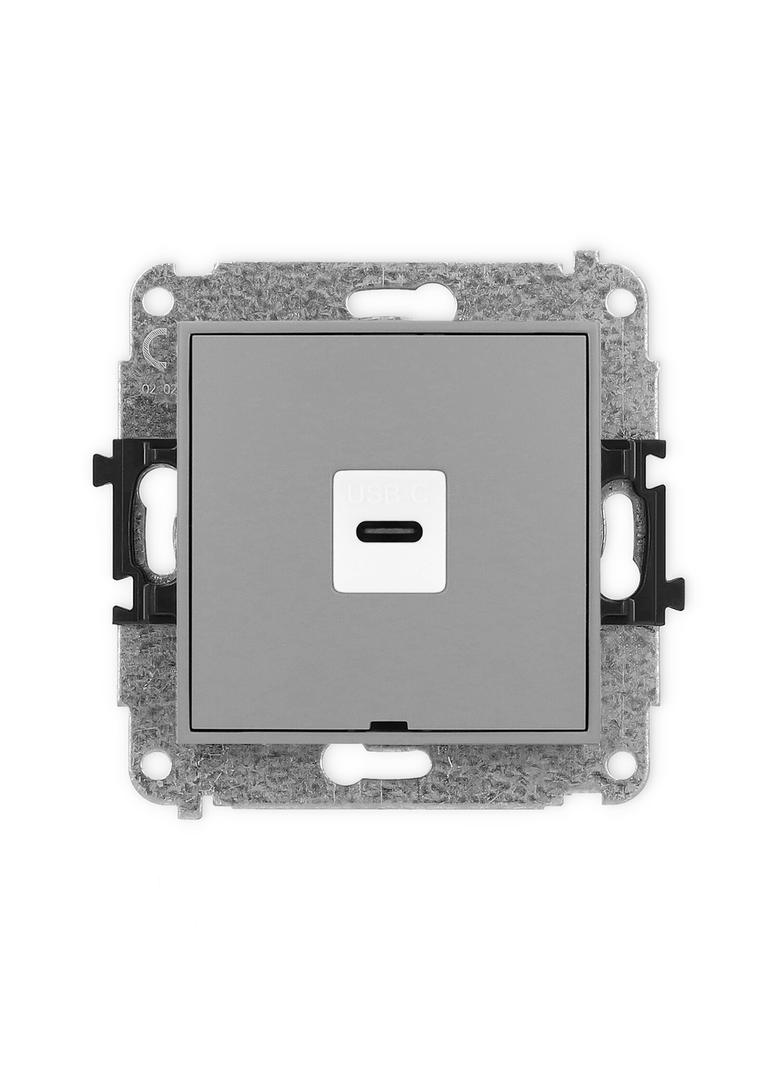 ICON Gniazdo pojedyncze 1xUSB C-C, bez pola opisowego szary mat 27IGUSBBO-7 KARLIK