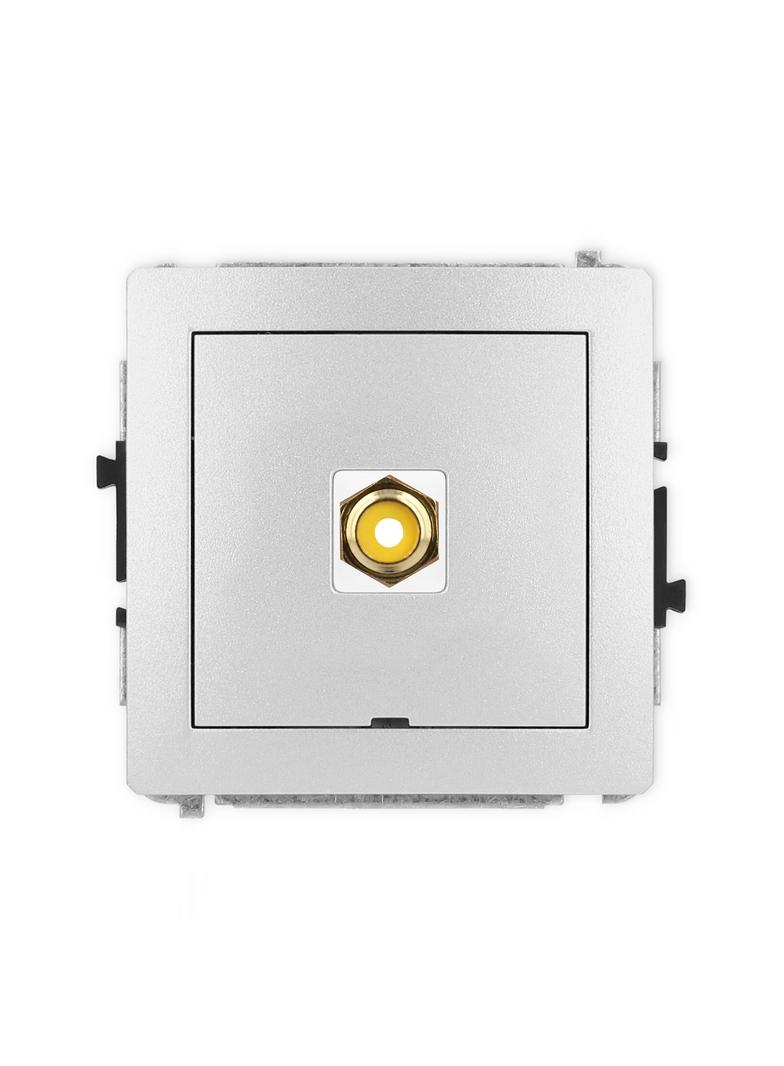 DECO Mechanizm gniazda pojedynczego RCA, bez pola opisowego (typu cinch - żółty, pozłacany) srebrny