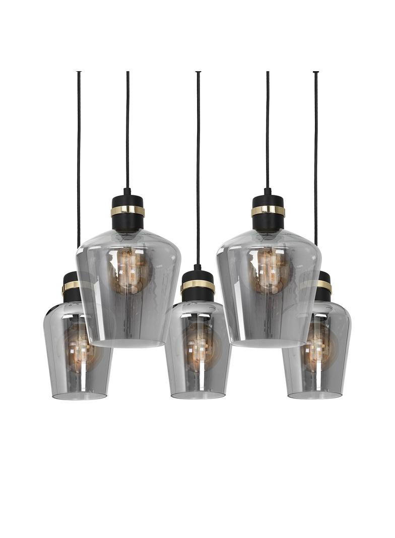 MILAGRO Lampa wisząca RICHMOND BLACK / GOLD 5xE27  Prostokąt