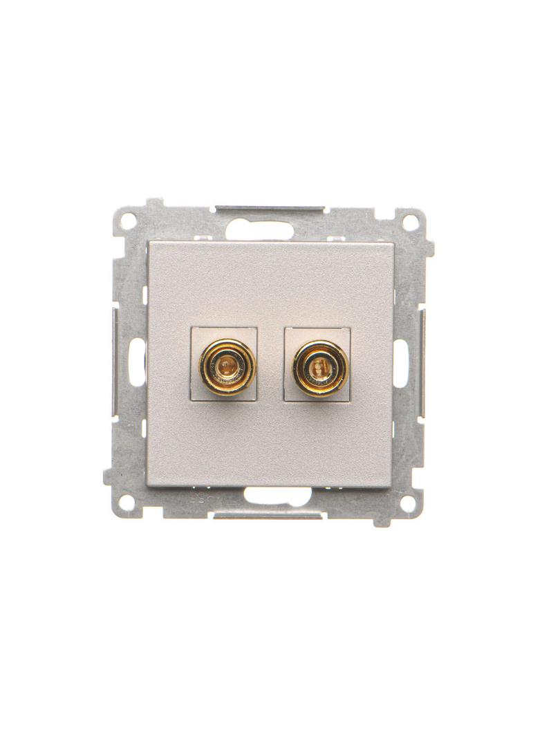 Simon 55 Gniazdo głośnikowe pojedyncze Przekrój przewodów dla wyjścia do 6 mm2 Aluminium mat TGL.01/143 KONTAKT