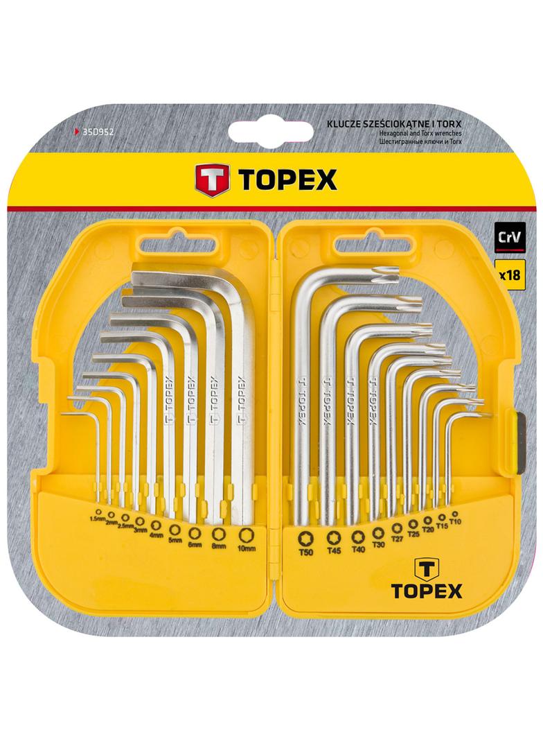 Klucze sześciokątne i Torx, zestaw 18 szt.