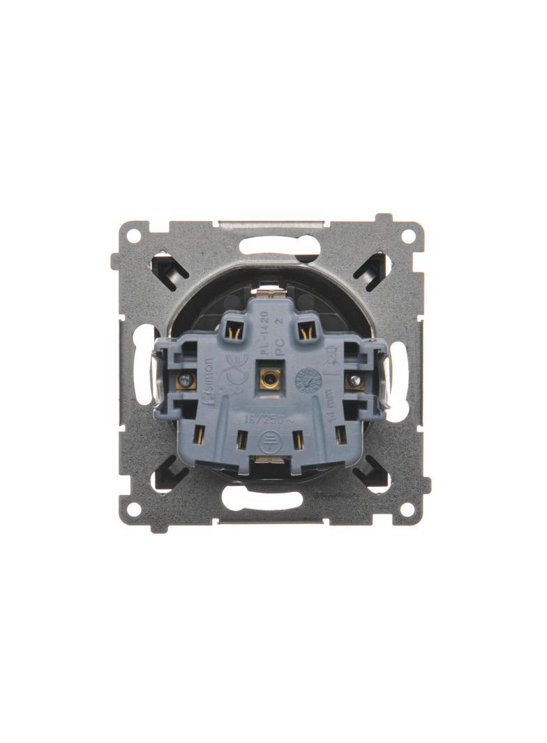 Simon 54 Gniazdo Schuko z przesłonami 16A szybkozłączka brąz mat