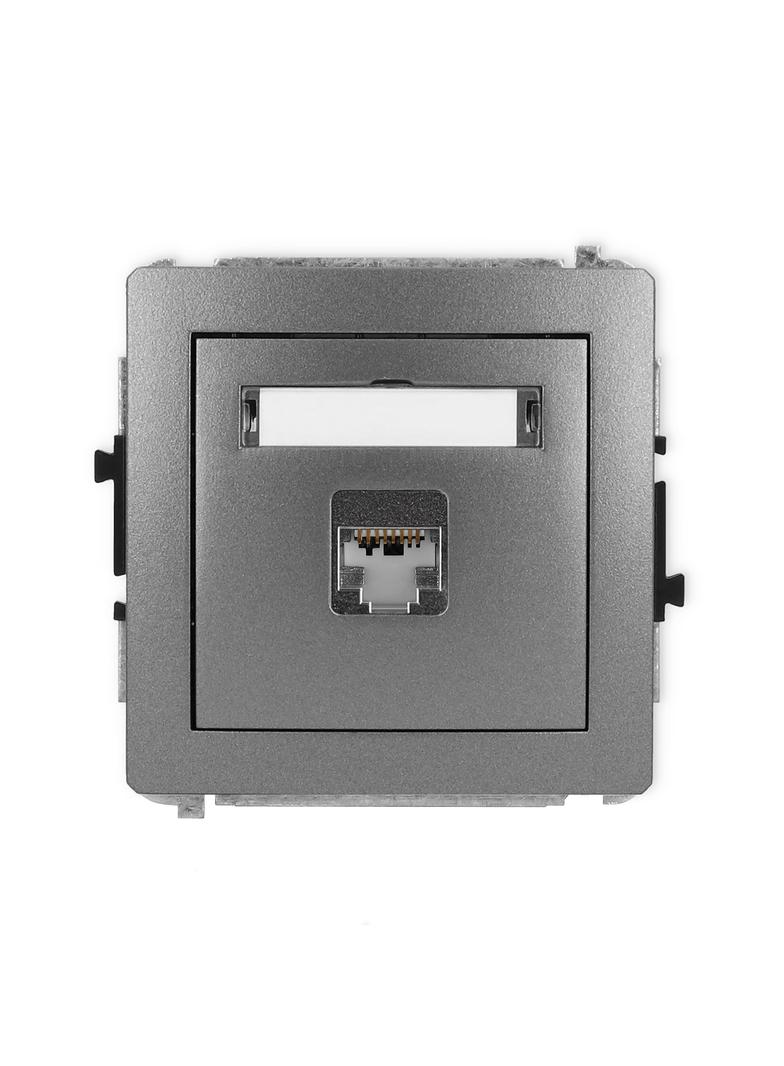 DECO Mechanizm gniazda komputerowego pojedynczego 1xRJ45, kat. 5e, ekranowany, 8-stykowy grafitowy