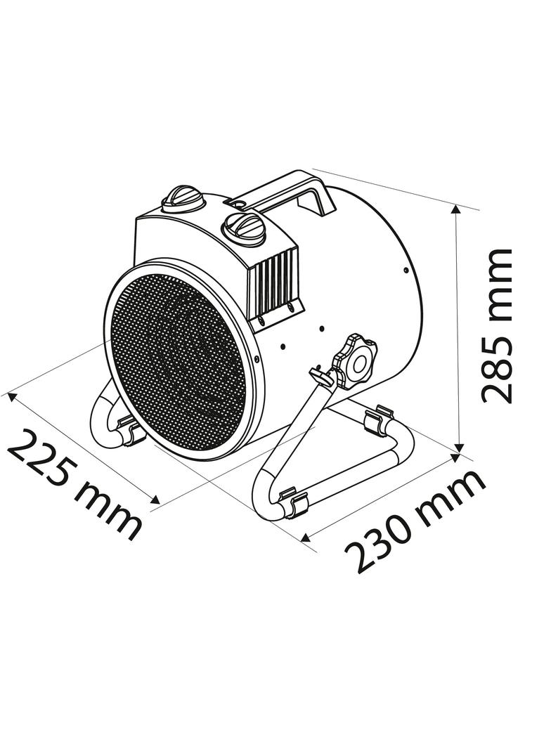 Nagrzewnica elektryczna 2kW przemysł, regulacja ustawienia, IPX4