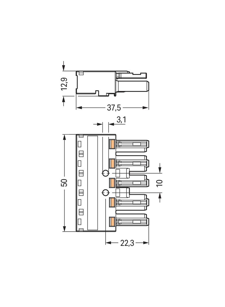 WINSTA gniazdo 5-torowe czarne