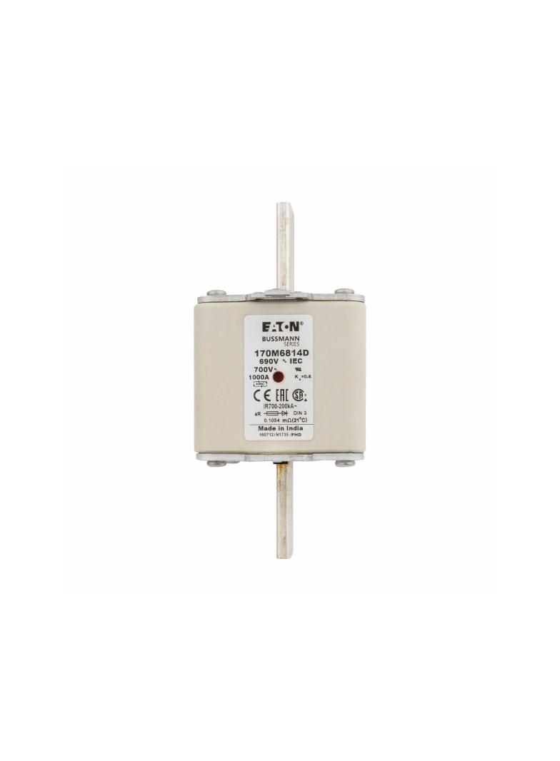 1000A 690V aR DIN 3 HSDNH FUSE Wkładka szybka 1000A AC 690V DIN 3 aR DIN IEC podwójny wskaź 170M6814