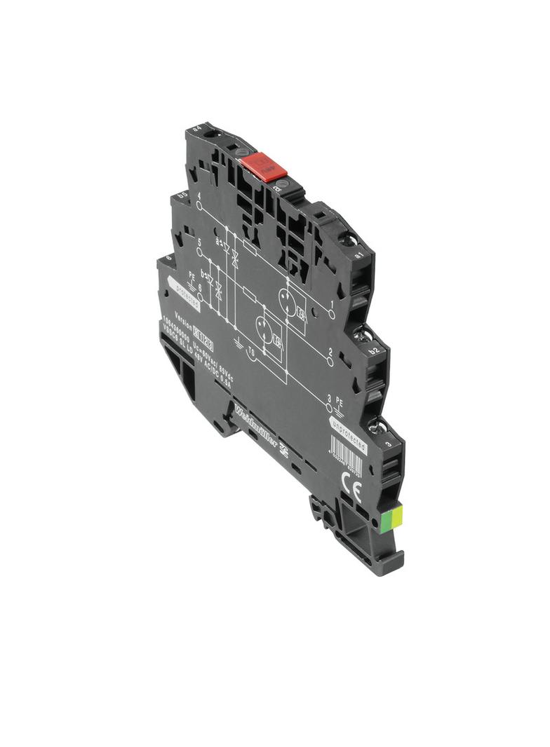 VSSC6SL LD24VAC/DC0.5A Odgromnik (sieci przesyłu danych/technologia MCR), Ochrona przeciwprzepięciowa, MSR, Cyfrowe, Liczba sygnałów: 1, AC/DC, 24 V, 34 V, 500 mA, Zacisk /10szt. 1064350000 WEIDMÜLLER