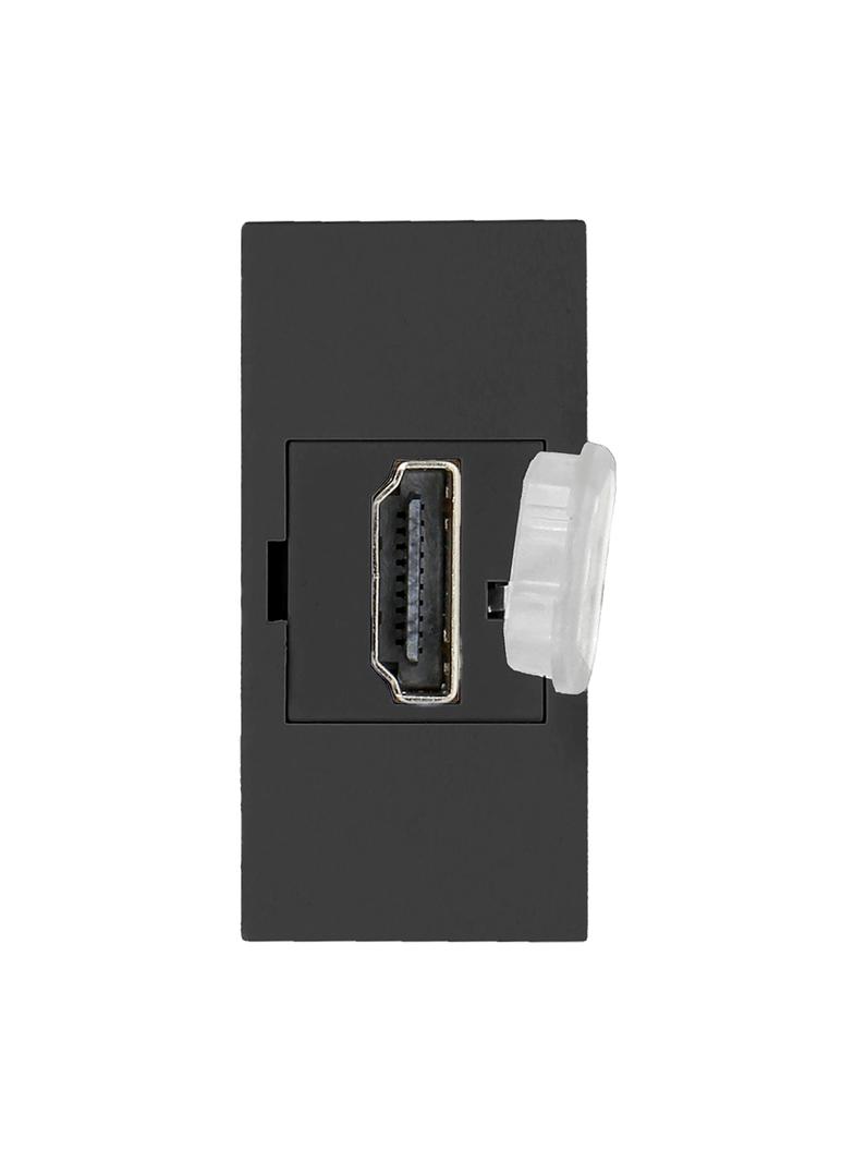 NOEN HDMI gniazdo modułowe 22,5x45mm HDMI z zaślepką zabezpieczającą czarne OR-GM-9010/B/HDMI ORNO