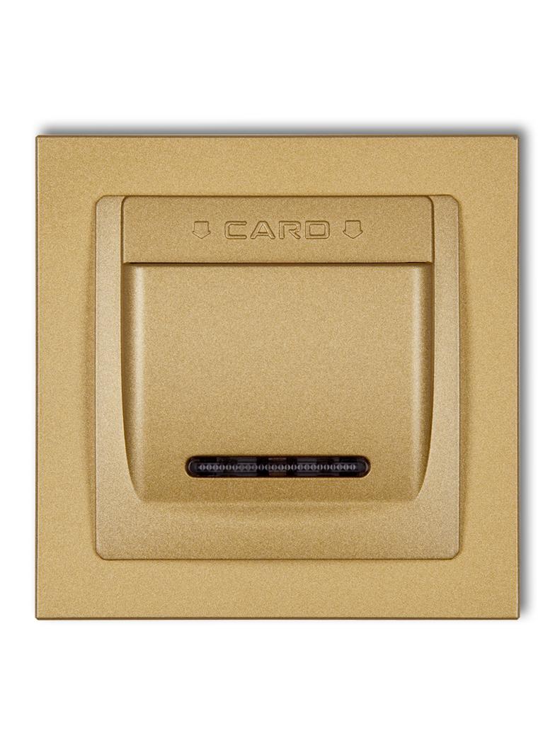 DECO Łącznik hotelowy z ramką uniwersalną pojedynczą z tworzywa DECO złoty