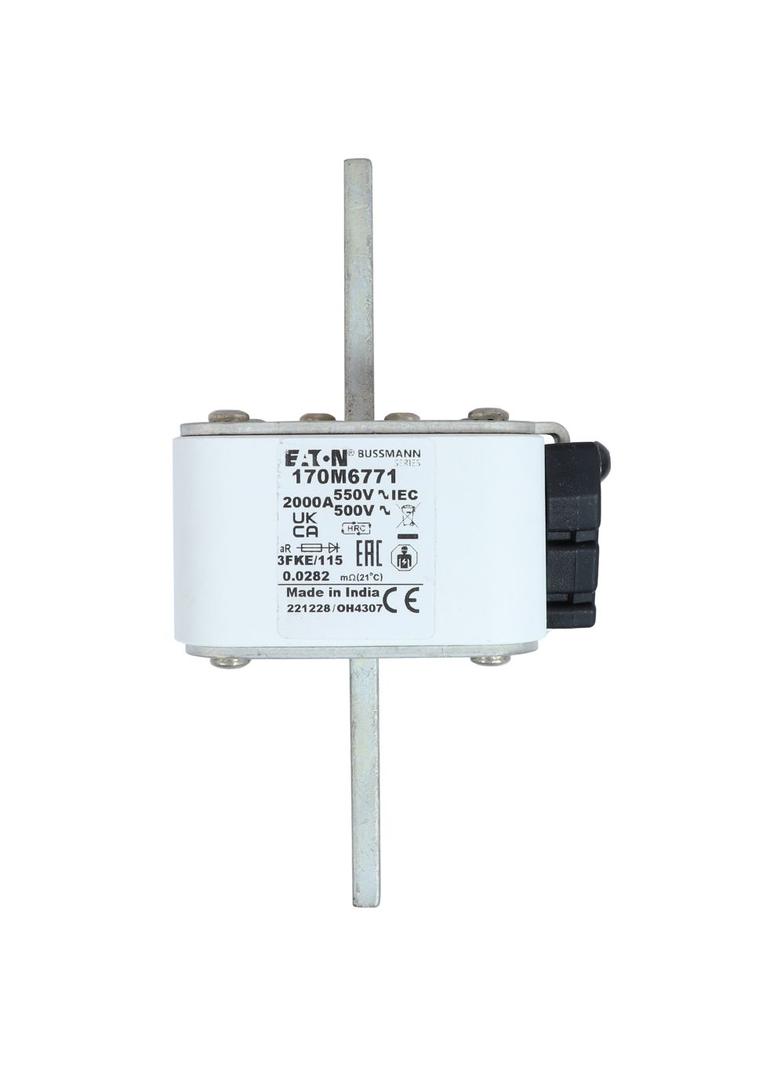 FUSE 2000A 550V 3FKE/115 AR UR Wkładka szybka 2000A AC 550V rozmiar 3 76x92x139 mm aR IEC, 170M6771