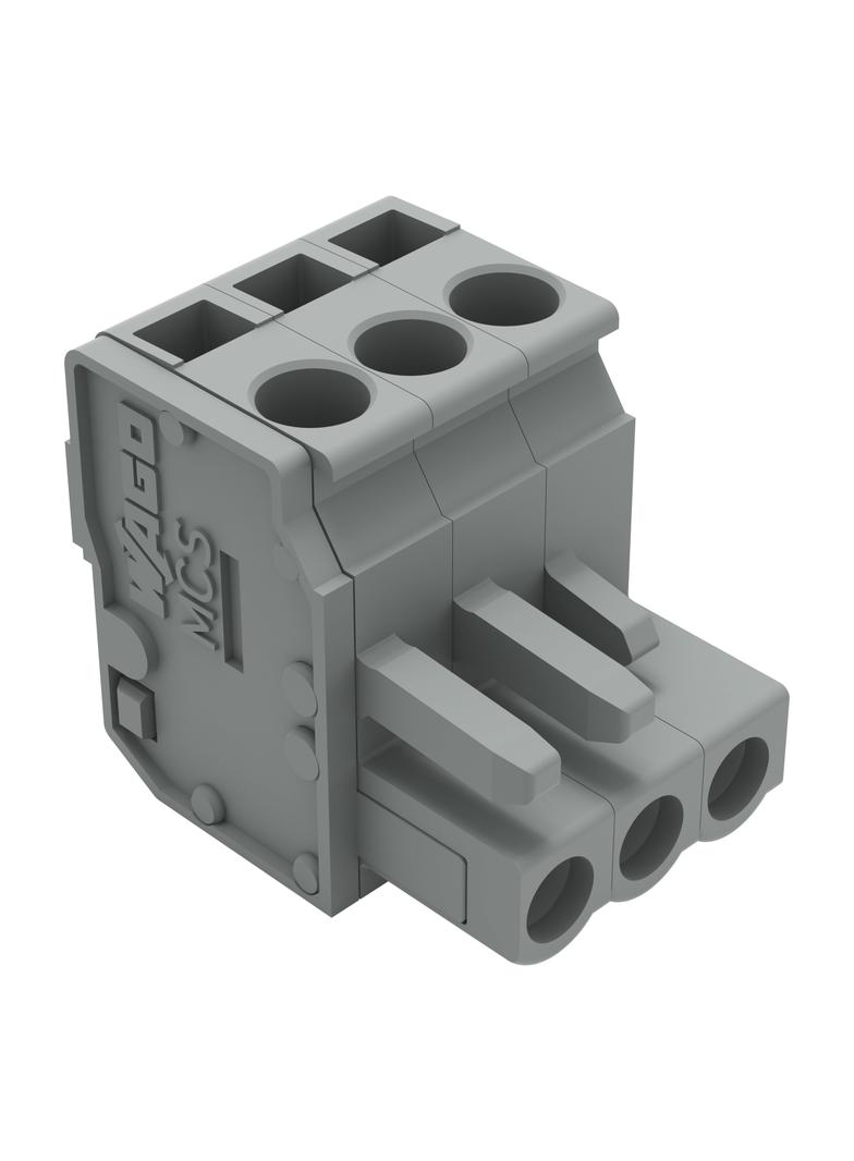 Gniazdo MCS-MIDI Classic kątowe 3-biegunowe szare raster 5mm /100szt./ WAGO