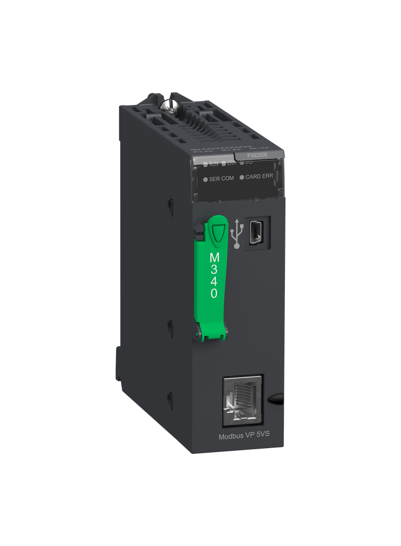 Modicon M340, moduł procesora, 1024 wejść/wyjść cyfrowych, 256 wejść/wyjść analogowych, Modbus