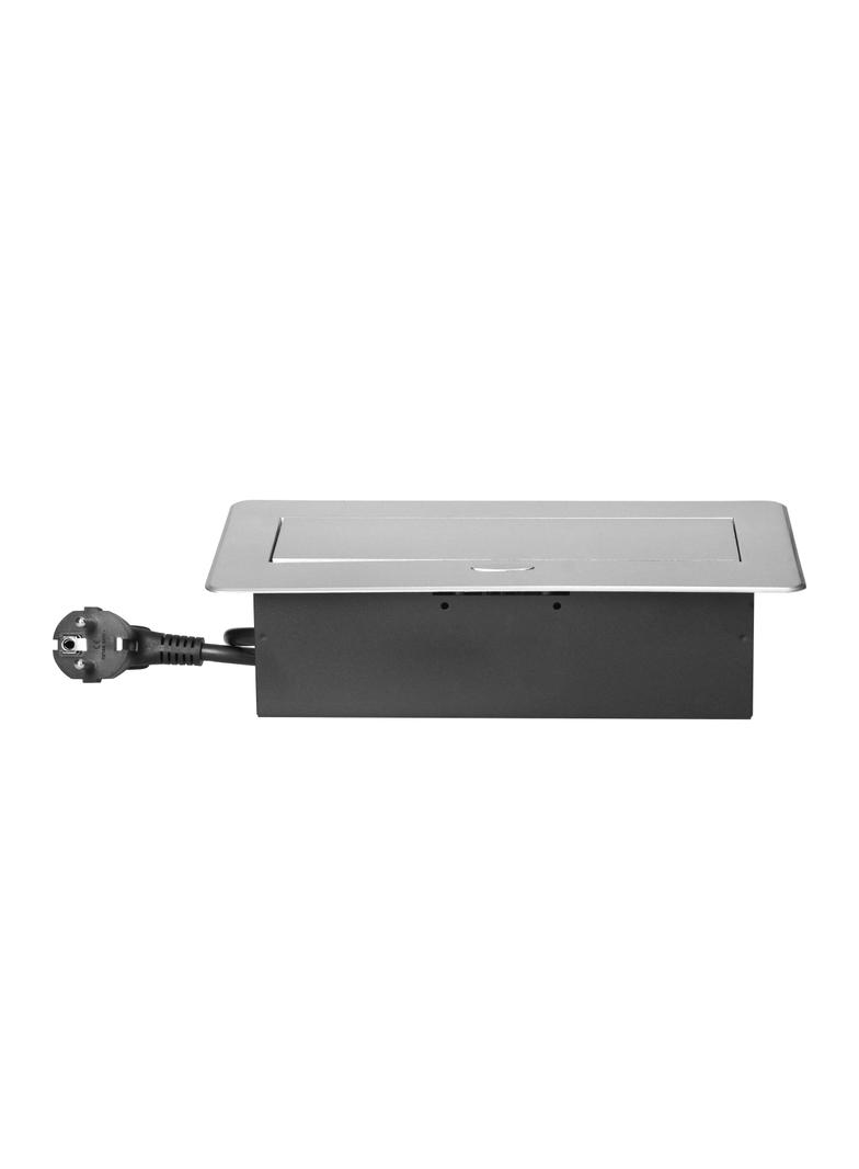 Gniazdo meblowe wpuszczane w blat z płaskim frezowanym rantem, ładowarką USB i przewodem 1,5m, 2x2P+ OR-GM-9035(GS)/G ORNO