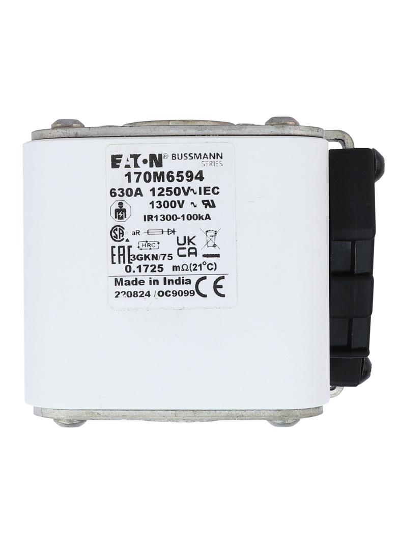 FUSE 630A 1250V 3GKN/75 AR CU Wkładka szybka 630A AC 1250V rozmiar 3 76x92x76 mm aR IEC UL 170M6594