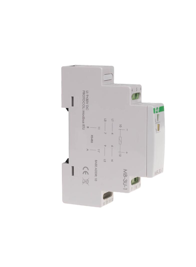 Przetwornik pomiaru napięcia trójfazowy z wyjściem MODBUS RTU MAX-MB-3U-1 F&F