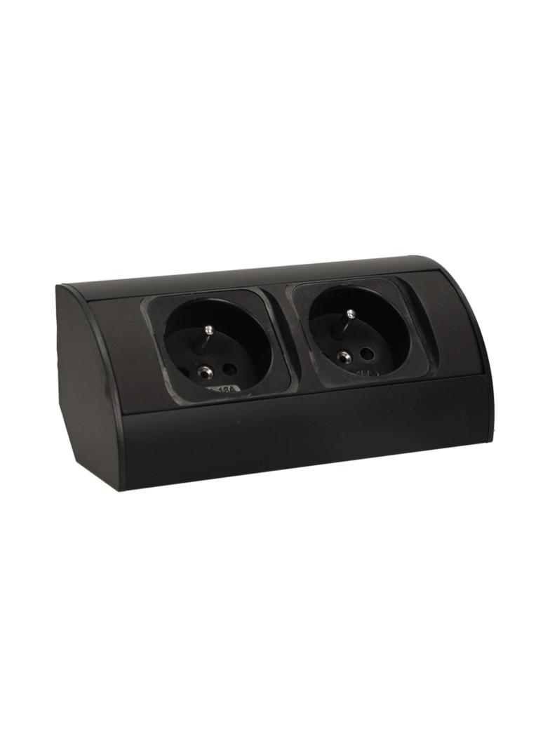 Gniazdo meblowe bez wyłącznika, 2x2P+Z, czarne OR-AE-1303/B ORNO