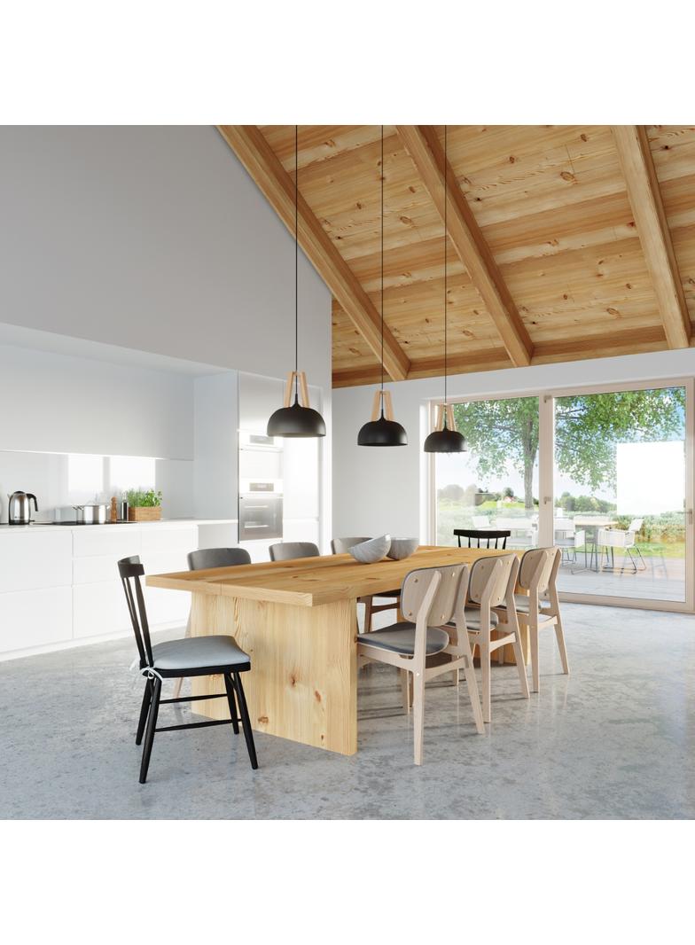 Sollux Lampa wisząca CASCO czarna/naturalne drewno SL.0390