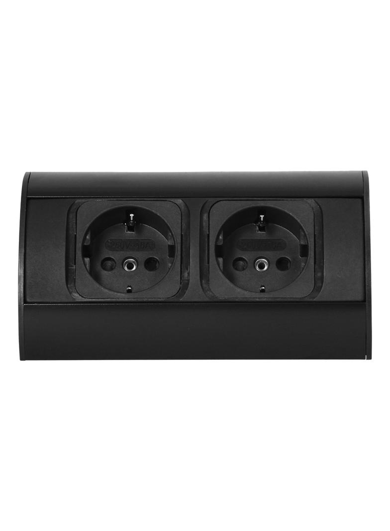 Gniazdo meblowe bez wyłącznika, 2x2P+Z (Schuko), czarne OR-AE-1303(GS)/B ORNO