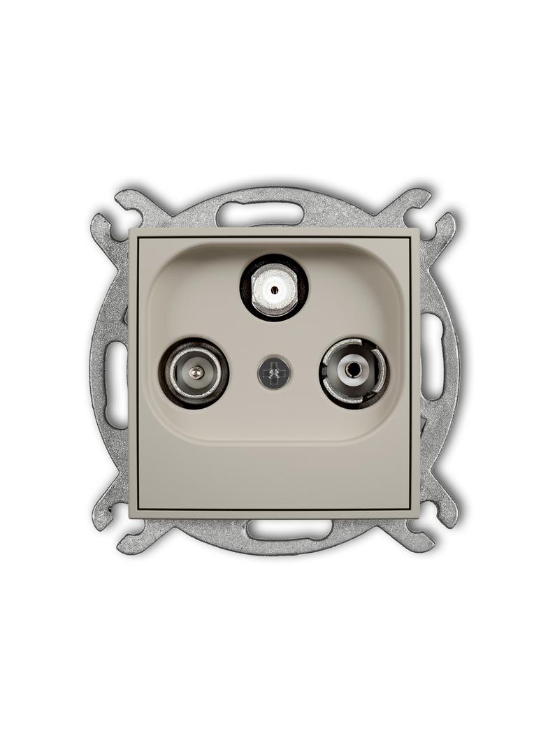 ICON Mechanizm gniazda abonenckiego RTV-SAT końcowego 1,5dB taupe