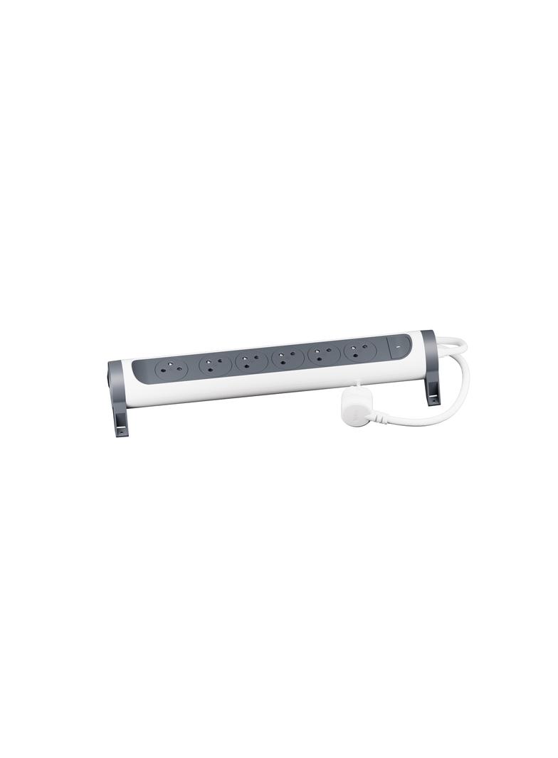 PRZEDŁUŻACZ PREMIUM, OBROTOWY, 6X2P+Z, Z PRZEWODEM 1.5 METRA 3X1.0 MM2 - BIAŁY/GRAFITOWY, Legrand