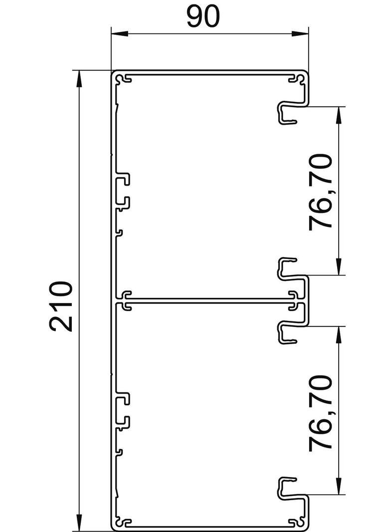 GA-D90210EL, Kanał podparapetowy, 2-komorowy