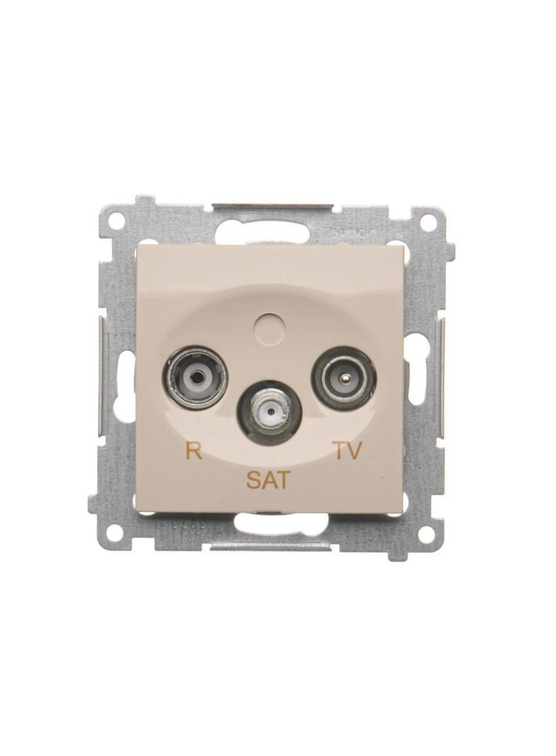 Simon 54 Gniazdo antenowe R-TV-SAT przelotowe kremowy DASP.01/41 KONTAKT