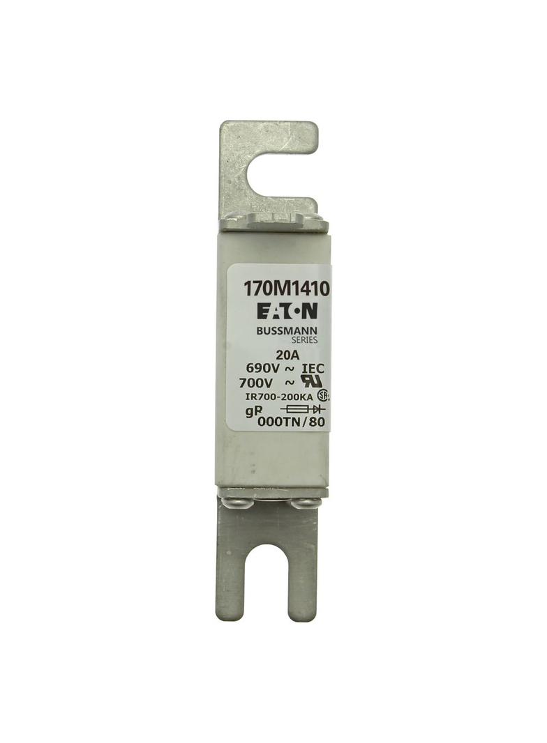 20A 690V gR 000TN/80 TYPE T IND. FUSE Wkładka szybka 20A AC 690V DIN 000 21x40x100 mm gR, 170M1410 E