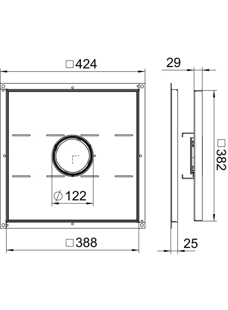 RKF2 SL2 V3 25, Rama kasetonowa do wyż.obc., z otw.na tubus