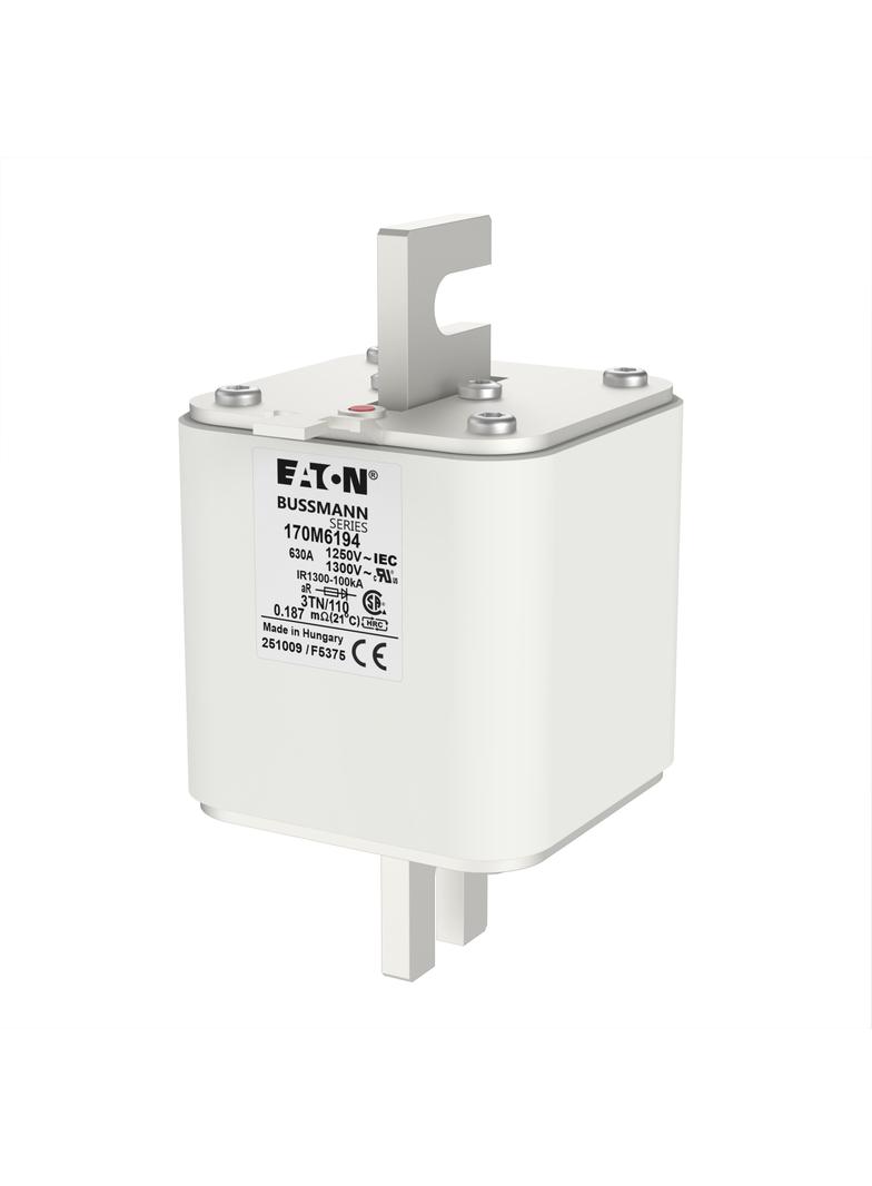 FUSE 630A 1250V 3TN/110 AR CU Wkładka szybka 630A AC 1250V rozmiar 3 76x90x139 mm aR DIN I 170M6194
