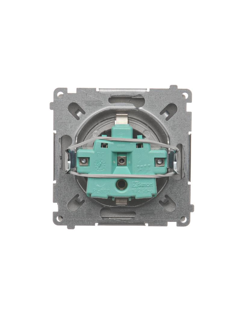 Simon Basic Gniazdo wtyczkowe z uziemieniem Schuko z przesłonami torów prądowych16A 250V zaciski śrubowe satynowy BMGSZ1Z.01/29 BMGSz1z.01/29 KONTAKT