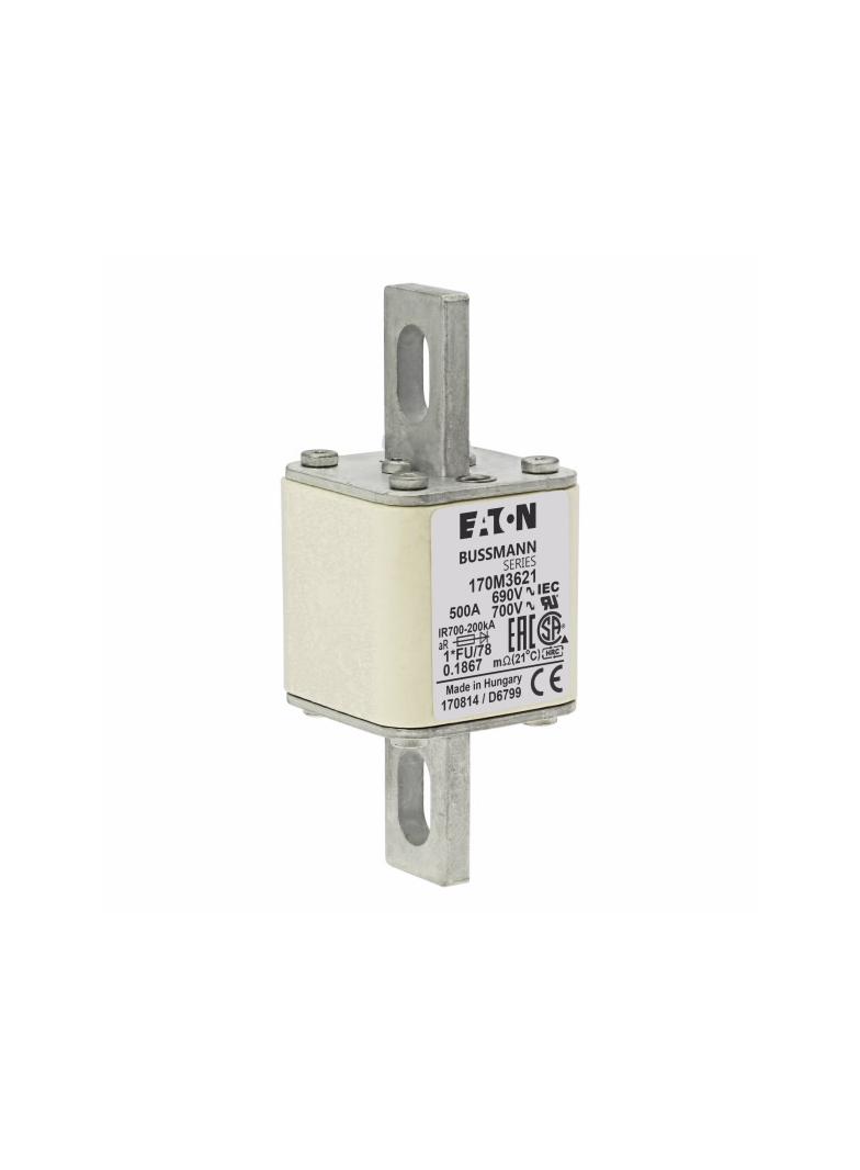 FUSE 500A 690V 1*FU/78 AR UC Wkładka szybka 500A AC 690V rozmiar 1 45x45x110 mm aR, 170M3621 EATON