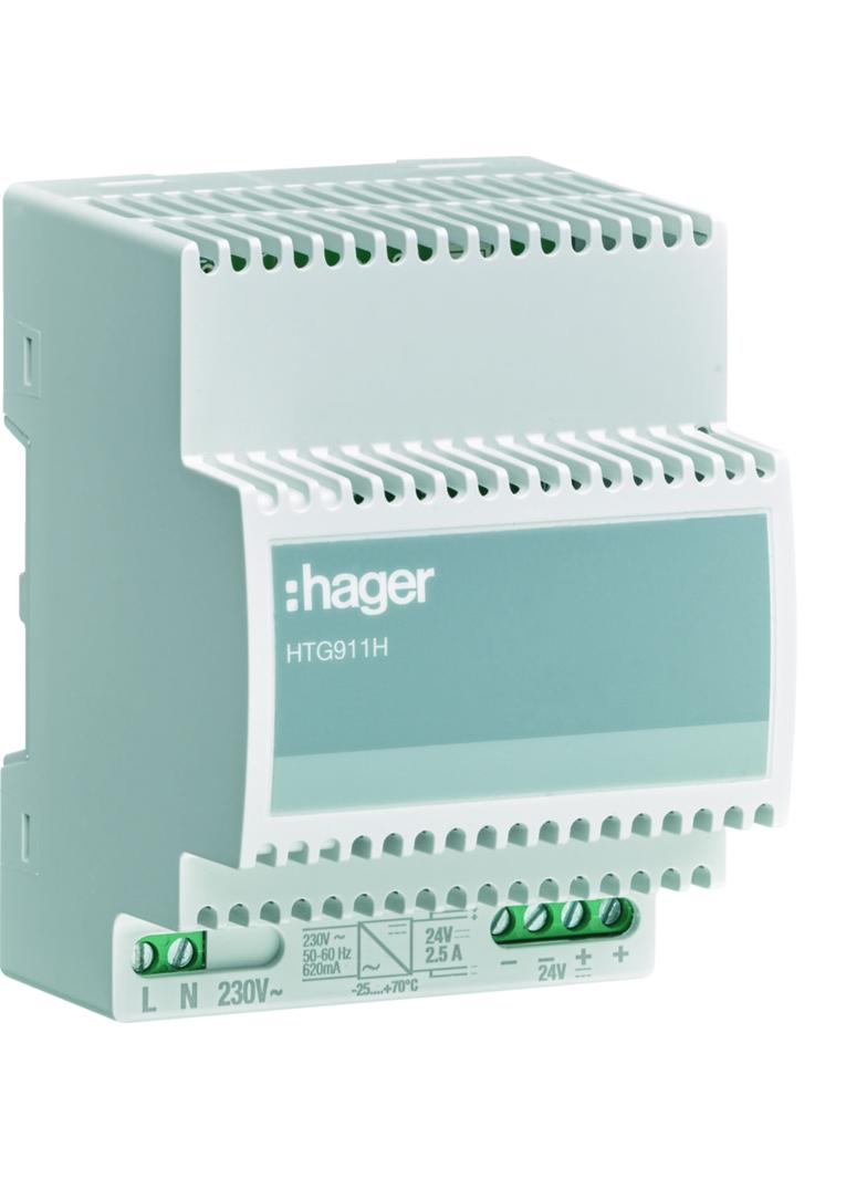 agardio.manager Zasilacz 24V DC 2,5A przy t = 70 C HTG911H HAGER